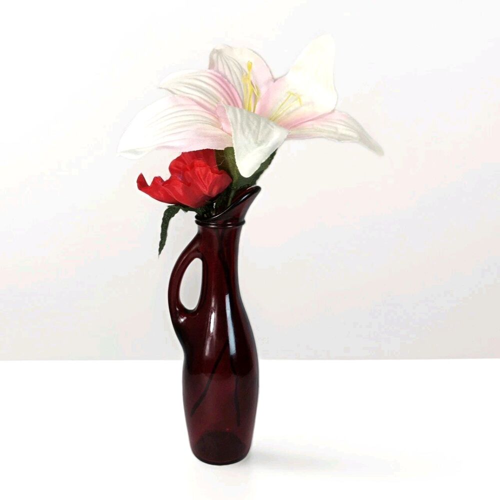 Vintage Anchor Hocking Royal Ruby Red Glass Cruet Pitcher 7 3/4"